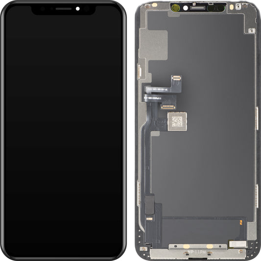 Displej s dotykovou obrazovkou MP kompatibilní s Apple iPhone 11 Pro Max, s rámečkem, verze OLED FHD IC pohyblivá, černá, znovu zabalený