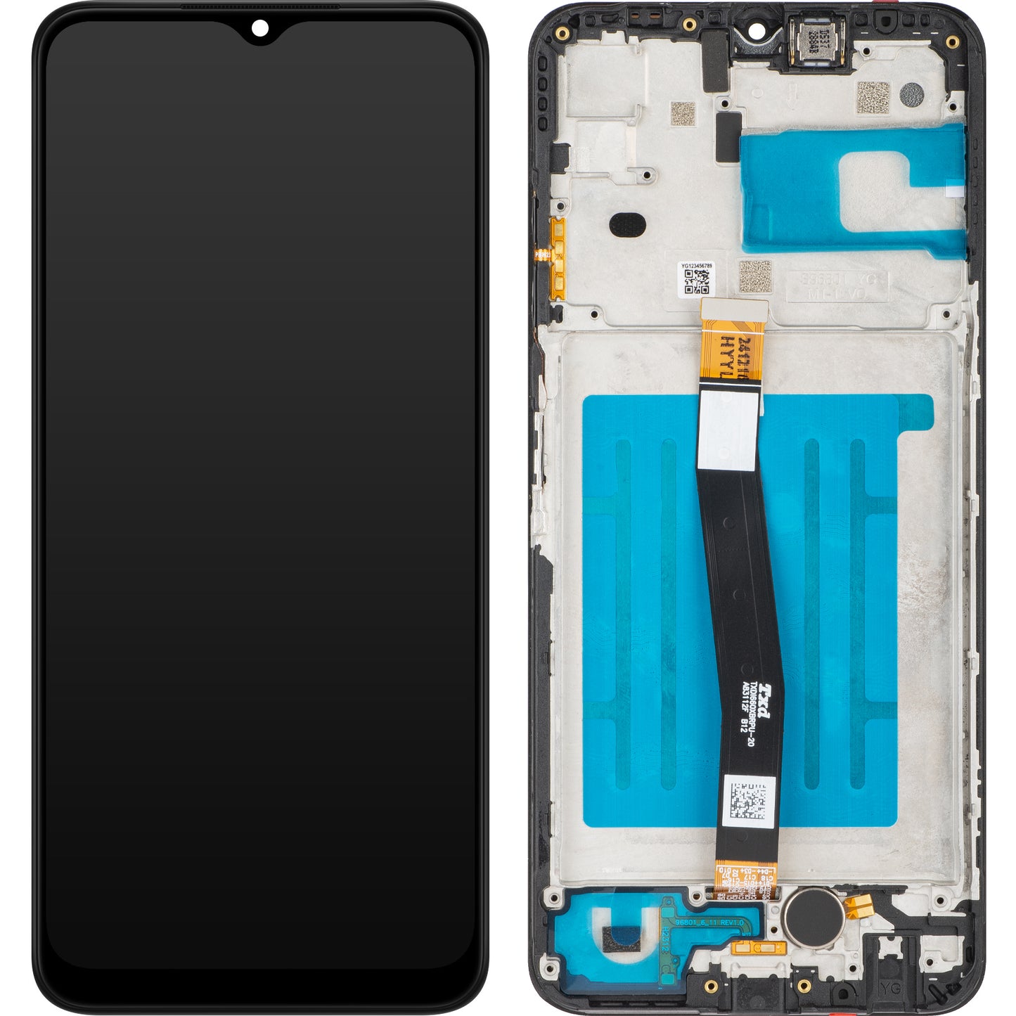 MP dotykový displej kompatibilní s Samsung Galaxy A22 5G A226, s rámečkem, černý