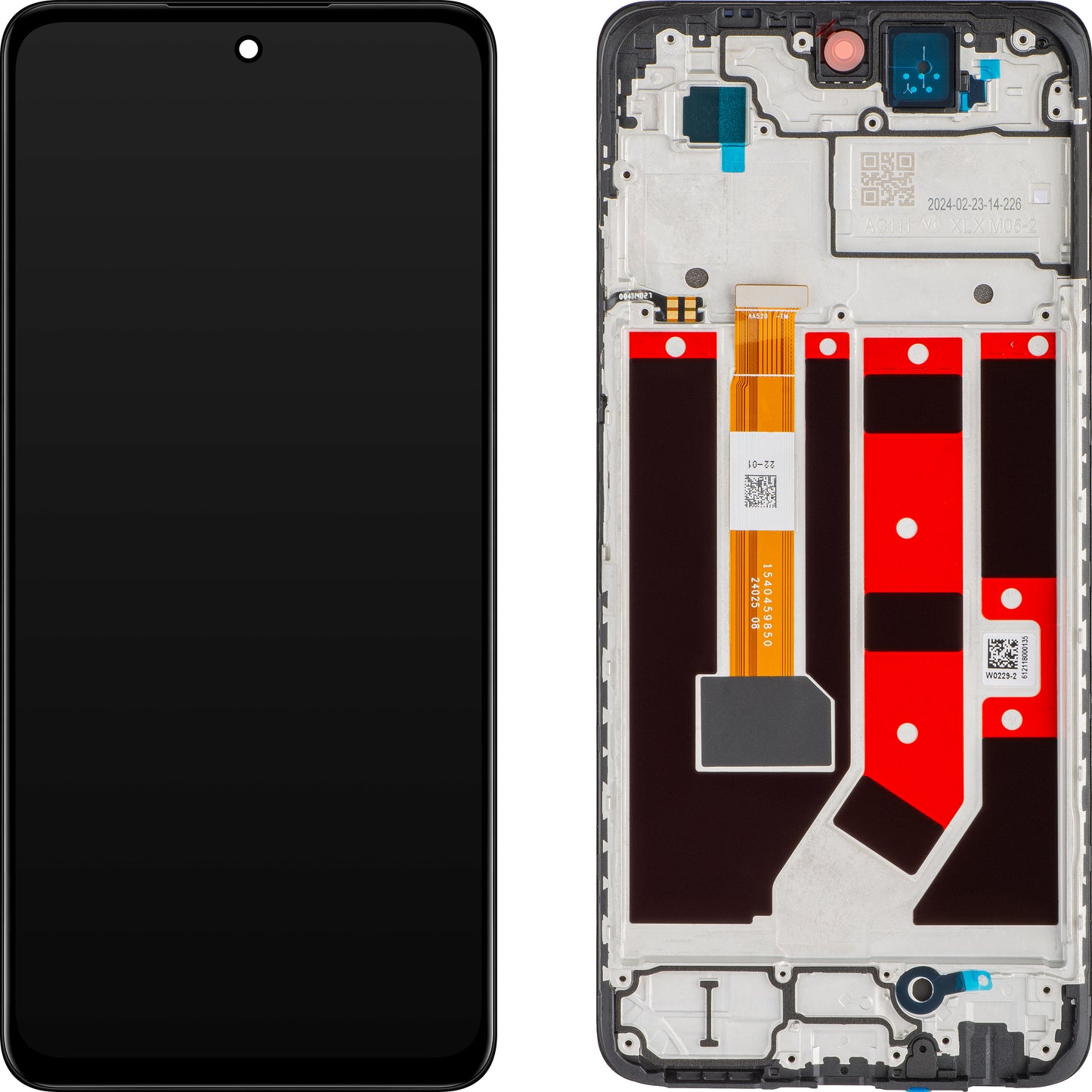 Dotykový displej Oppo A58 4G, s rámečkem, černý, servisní balíček 621029000089