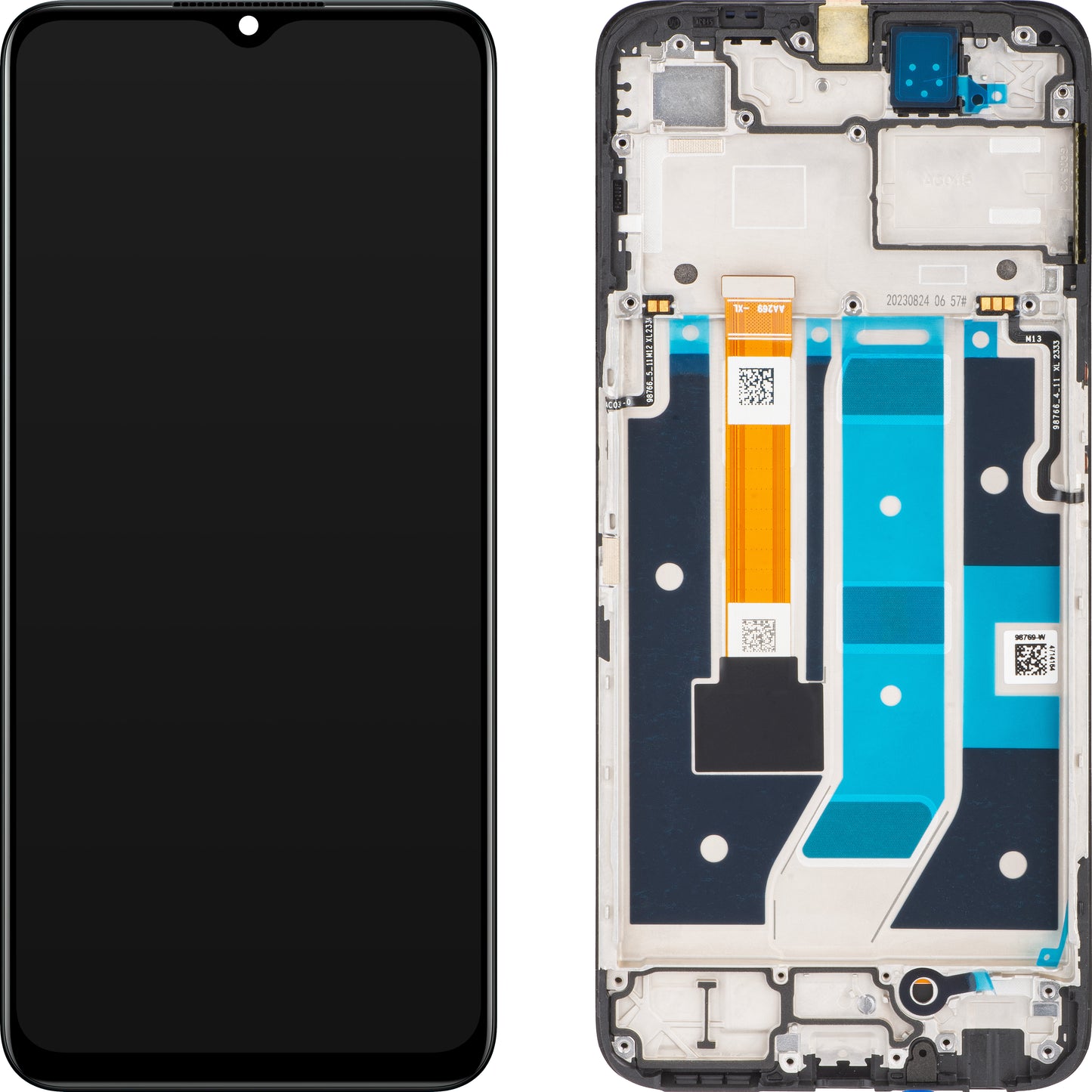 Dotykový displej Oppo A78 5G, s rámečkem, černý, servisní balíček 4130428