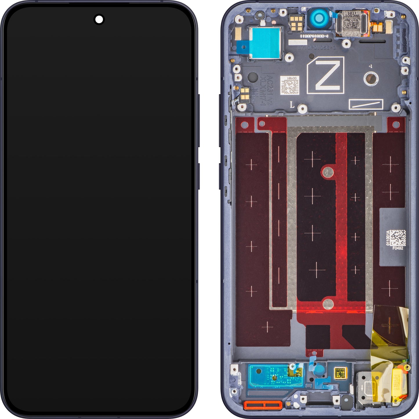Display s dotykovým displejem Oppo Reno13, s rámem, Modrý (Luminous Blue), Service Pack 621029000428