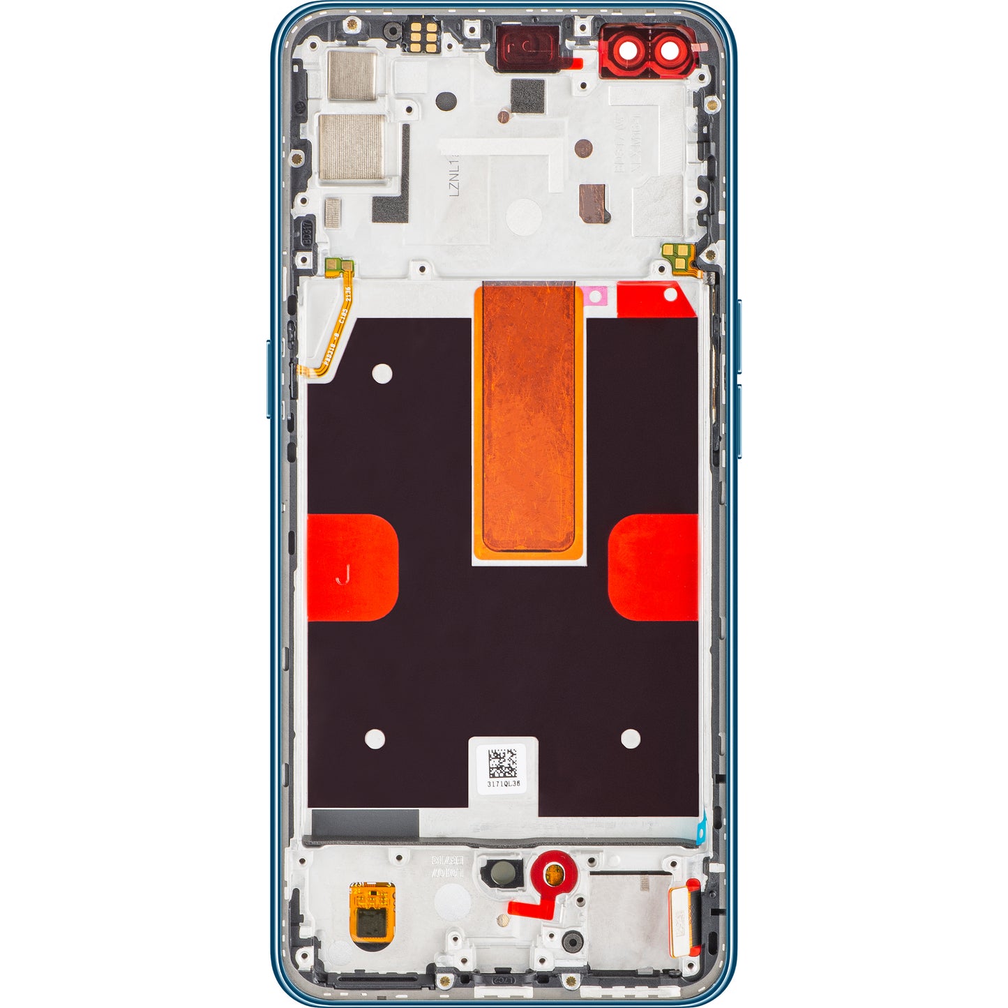 Dotykový displej Oppo Reno4 5G, s rámečkem, modrý (Galactic Blue), servisní balíček 4904704