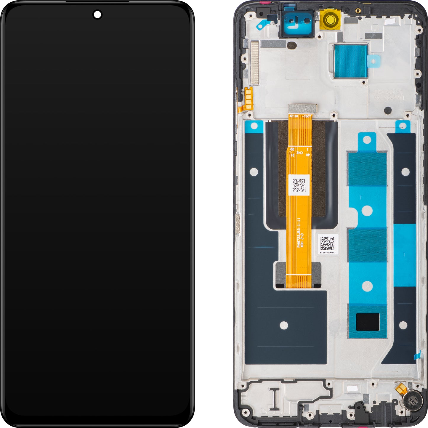 Displej s dotykovou obrazovkou Realme 12, s rámem, černý, balení pro servis