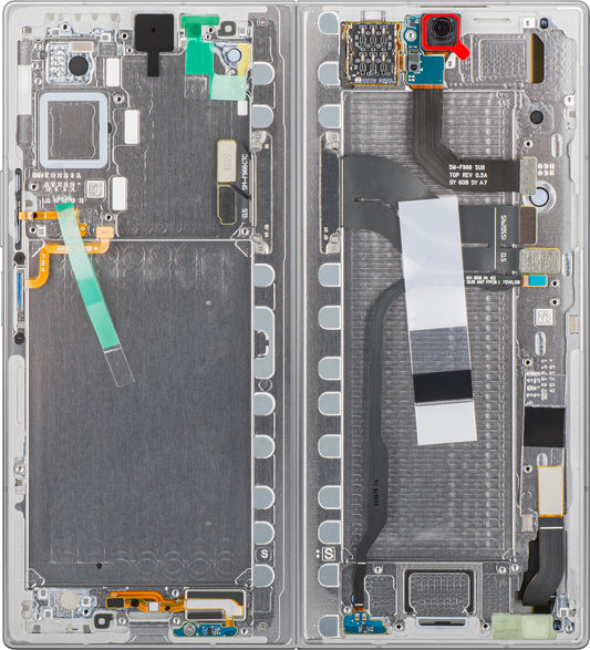 Dotykový displej Samsung Galaxy Z Fold7 F966, s rámečkem, pod vnitřní částí, stříbrný (Silver Shadow), servisní balíček GH82-37548A