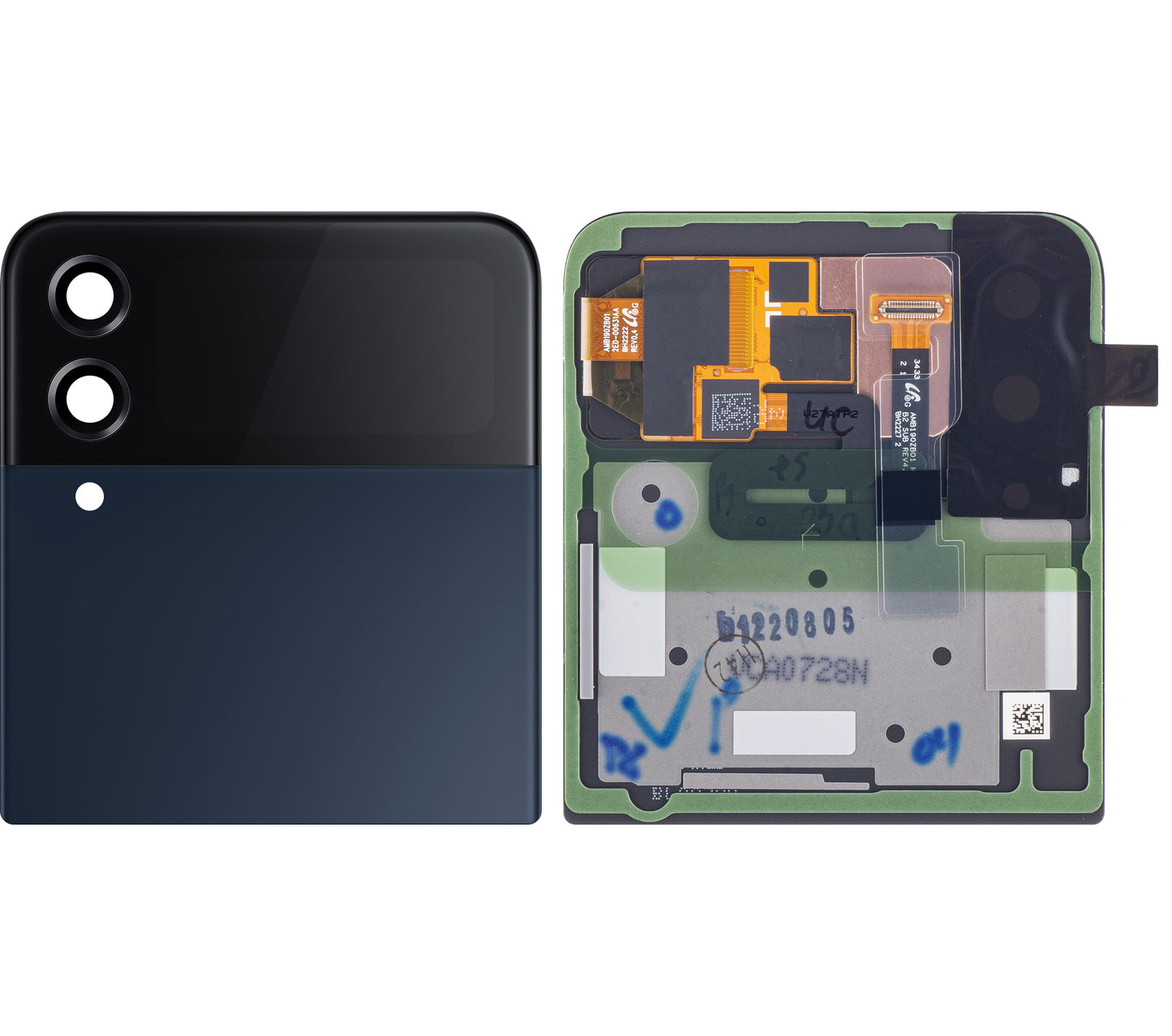 Dotykový displej Samsung Galaxy Z Flip4 F721, vnější, modrý (na zakázku), servisní balíček GH97-27947E