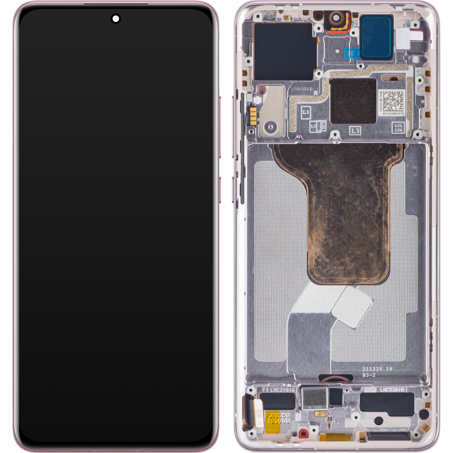 Dotykový displej Xiaomi 12S / 12X / 12, s rámečkem, fialový, servisní balíček 56000500L300