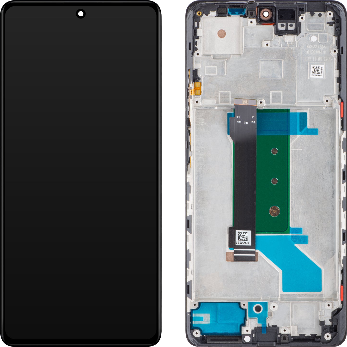 Displej s dotykovou obrazovkou Xiaomi Redmi Note 12 Pro+, s rámem, Černá (Obsidian Black), Service Pack 560001M16U00
