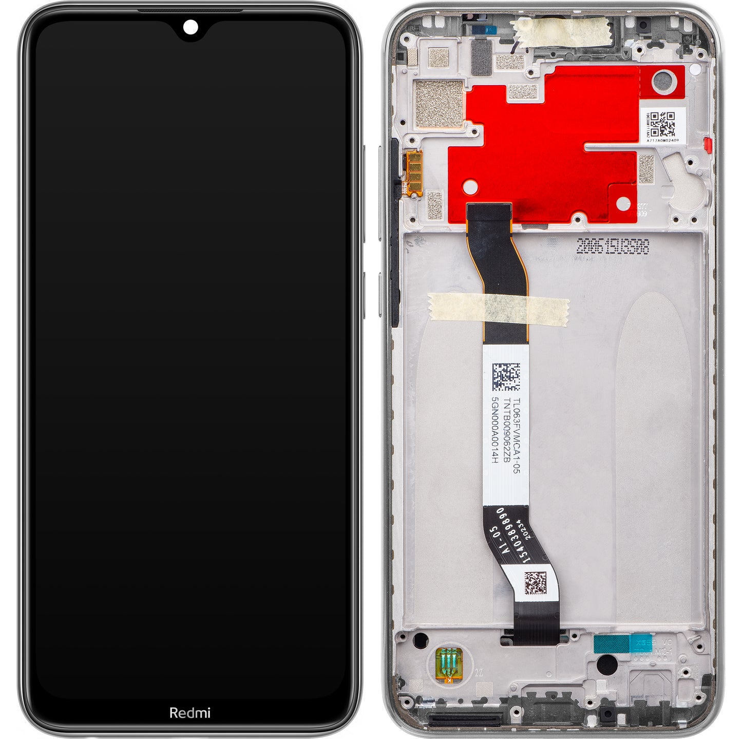 Xiaomi Redmi Note 8T Dotykový displej, s rámečkem, stříbrný (Moonlight White), servisní balíček 5600020C3X00
