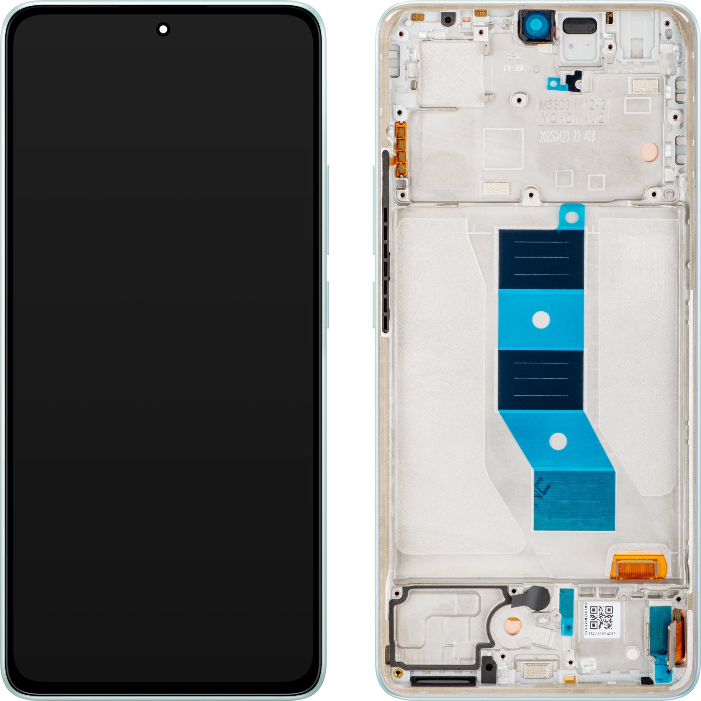 Display s dotykovým displejem Xiaomi Redmi Note 14 5G, s rámem, Zelená (Coral Green), Service Pack 56001800O1700