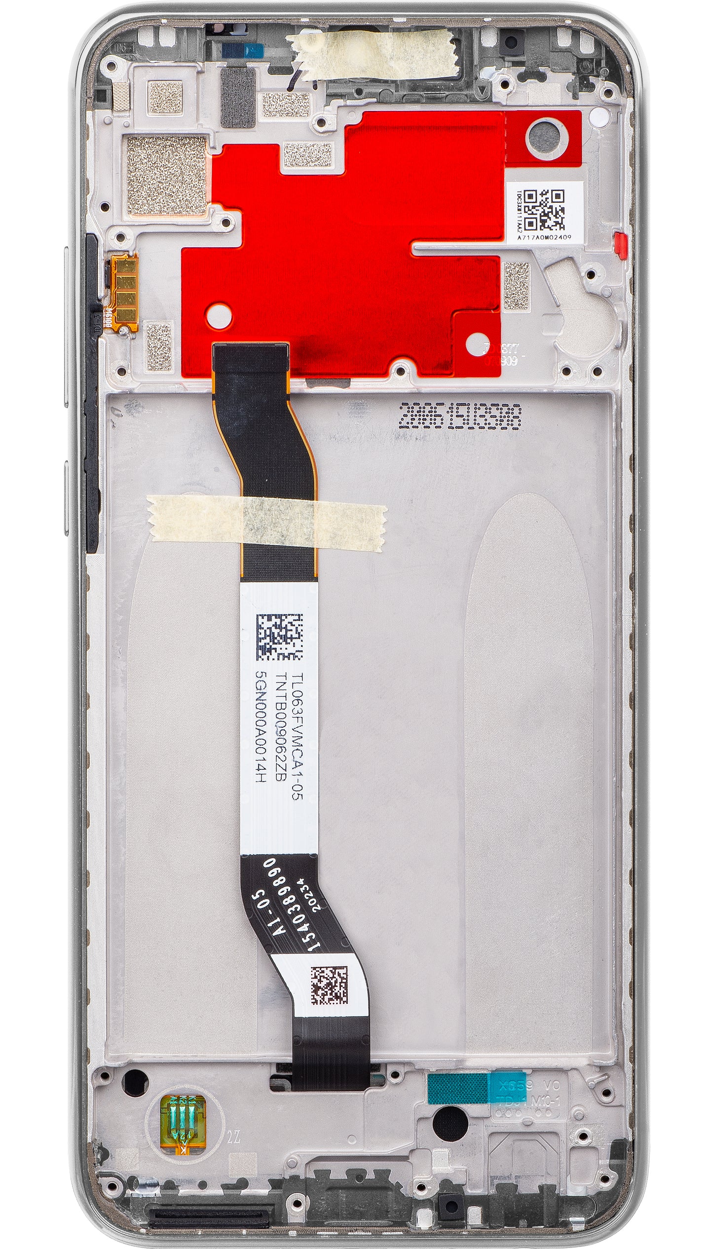 Xiaomi Redmi Note 8T Dotykový displej, s rámečkem, stříbrný (Moonlight White), servisní balíček 5600020C3X00