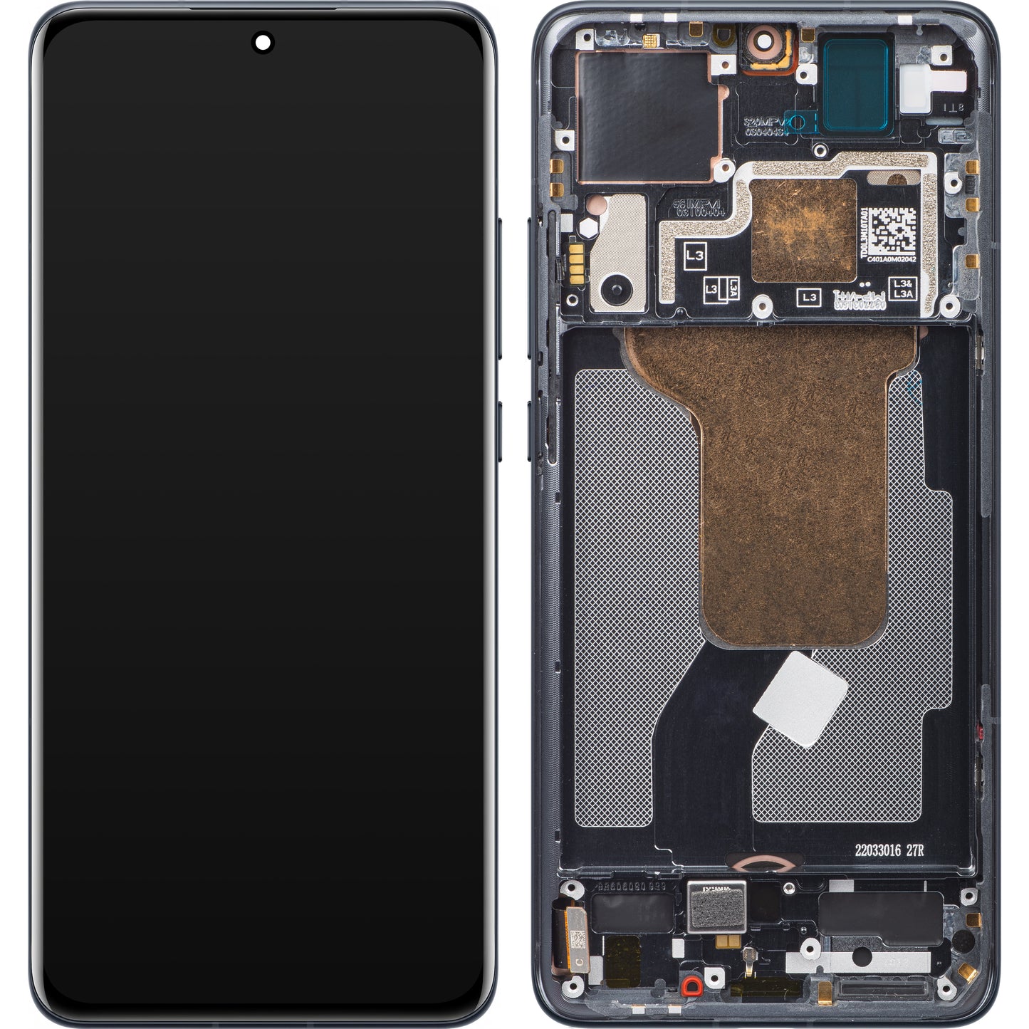 Xiaomi 12S / 12X / 12 Dotykový displej, s rámečkem, černý, servisní balíček 56000300300L300