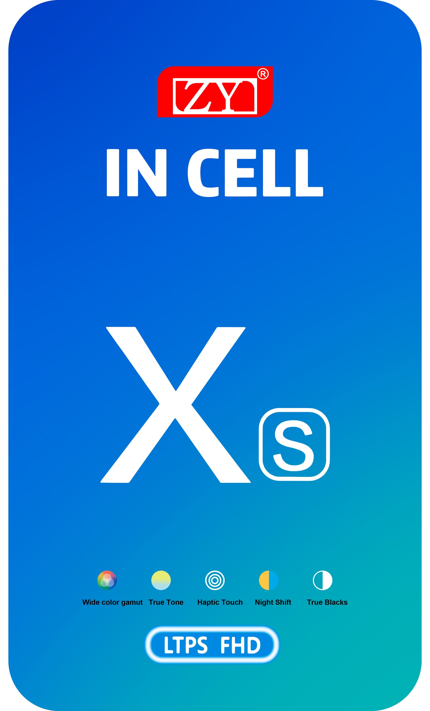 Dotykový displej ZY pro Apple iPhone XS, s rámečkem, verze In-Cell LCD, černý