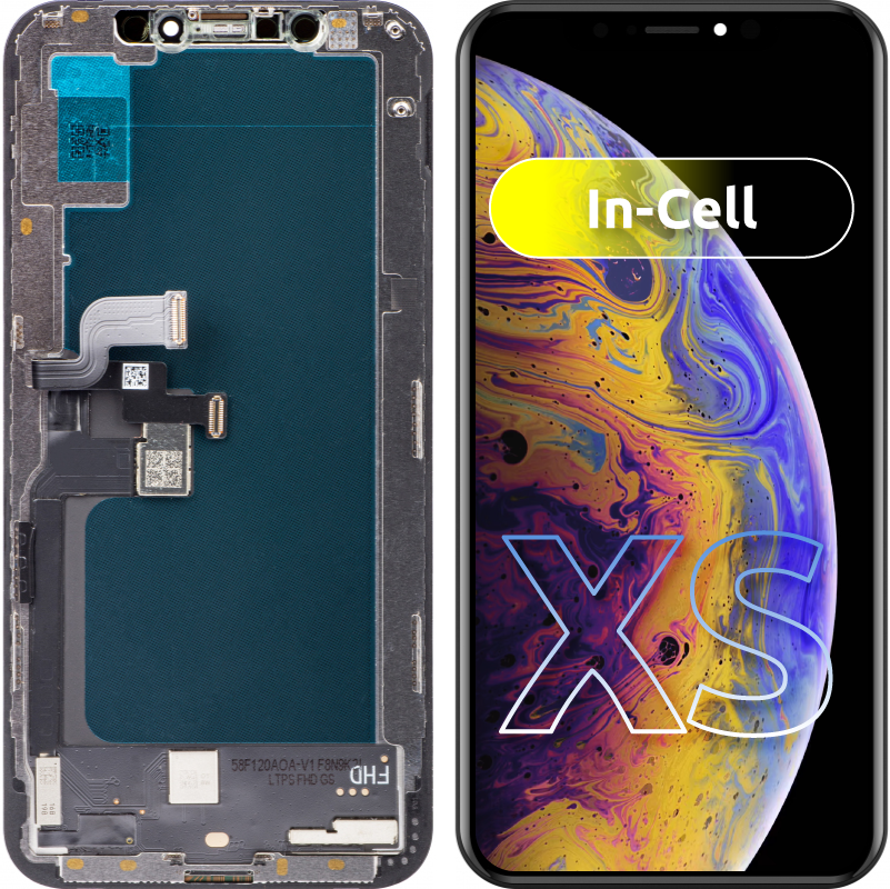 ZY Touchscreen Display for Apple iPhone XS, with Frame, In-Cell LCD Version, Black