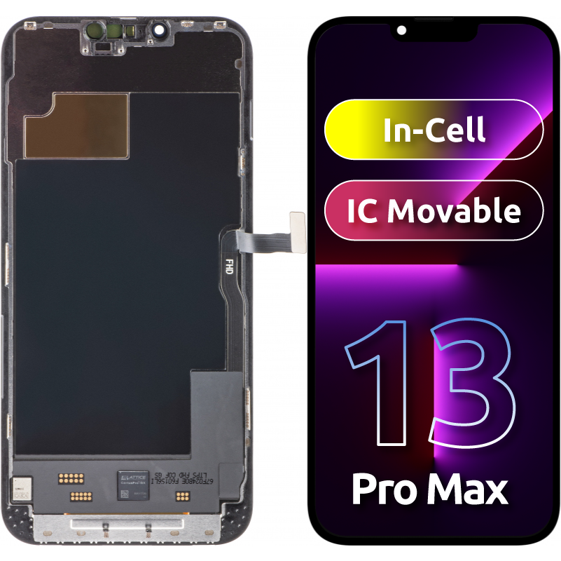 Dotykový displej ZY pro Apple iPhone 13 Pro Max, s rámečkem, verze In-Cell IC Movable LCD, černý