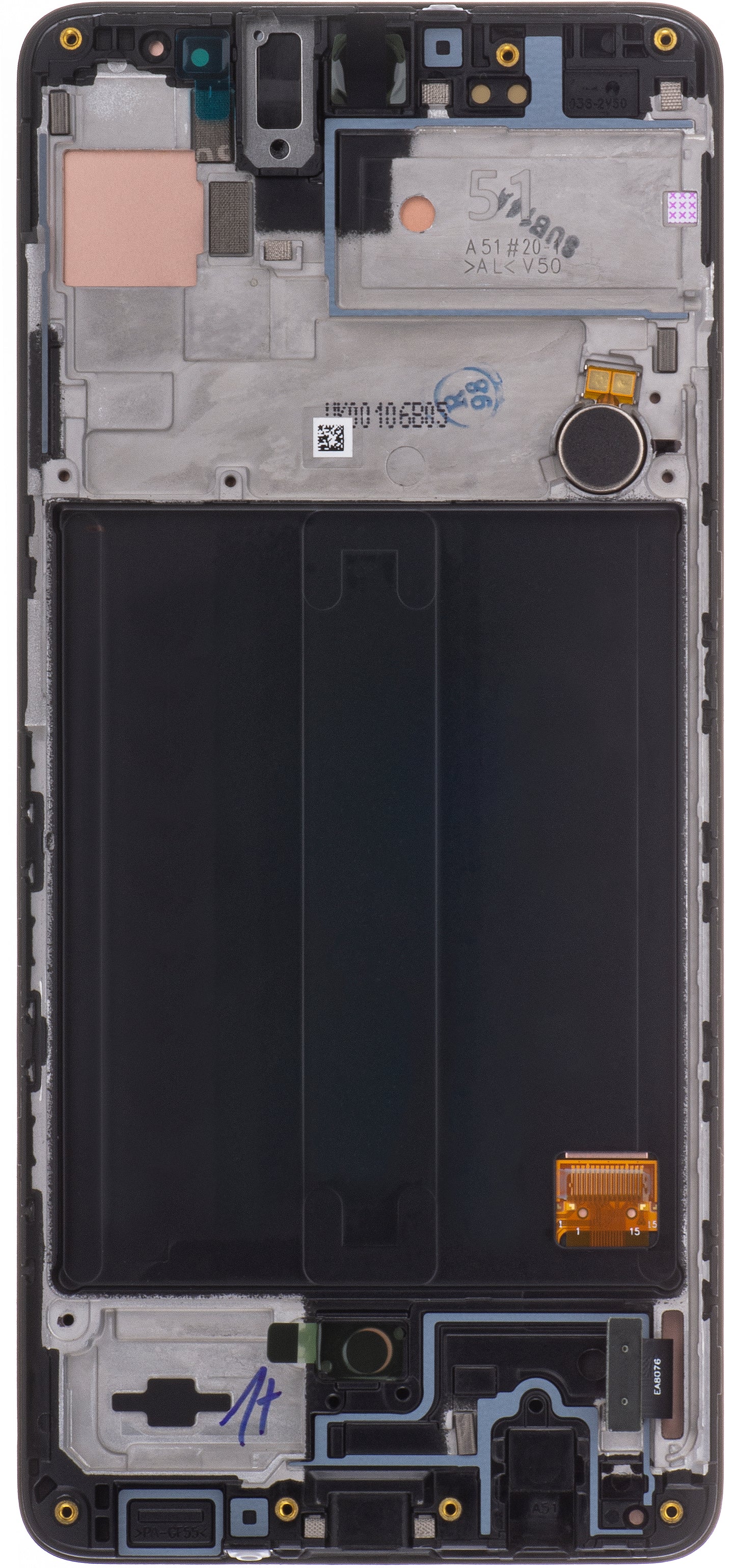 Dotykový displej Samsung Galaxy A51 A515, s rámečkem, černý, Service Pack GH82-2161669A