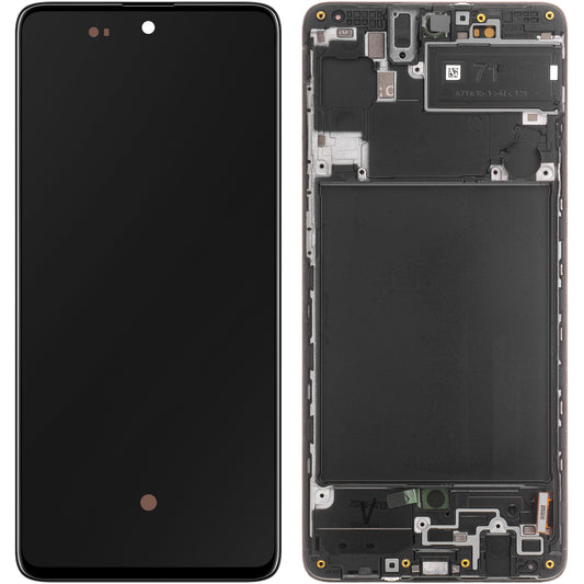 Samsung Galaxy A71 A715 Dotykový displej s rámečkem, černý, servisní balíček GH82-2215152A