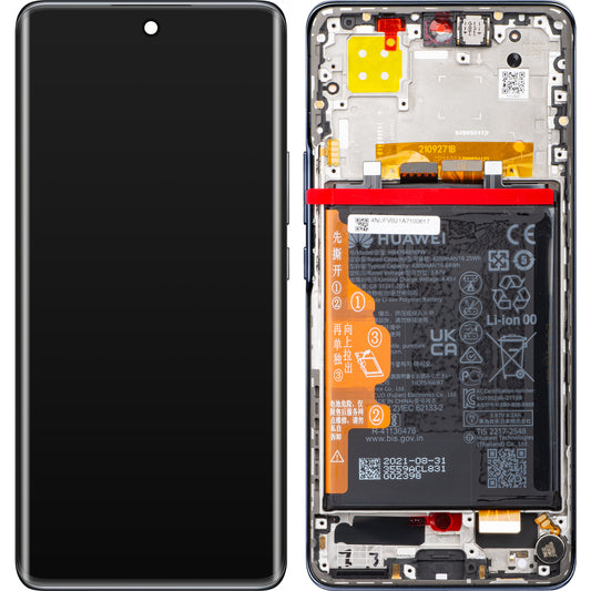 Dotykový displej Huawei nova 9, s rámečkem a baterií, černý, servisní balení 02354NUJ