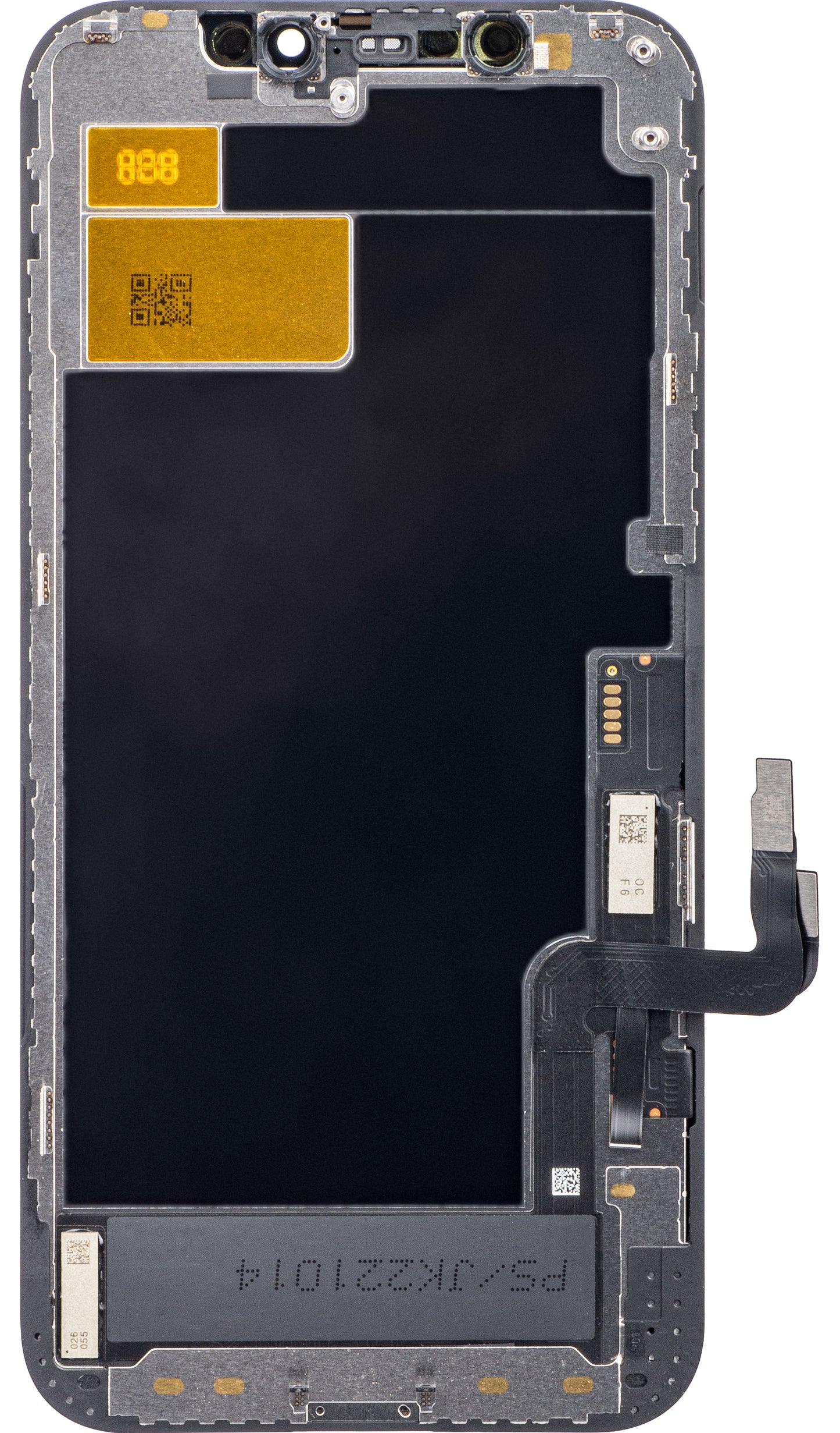Displej s dotykovou obrazovkou JK pro Apple iPhone 12 / 12 Pro, s rámem, LCD verze In-Cell IC Movable, černý.