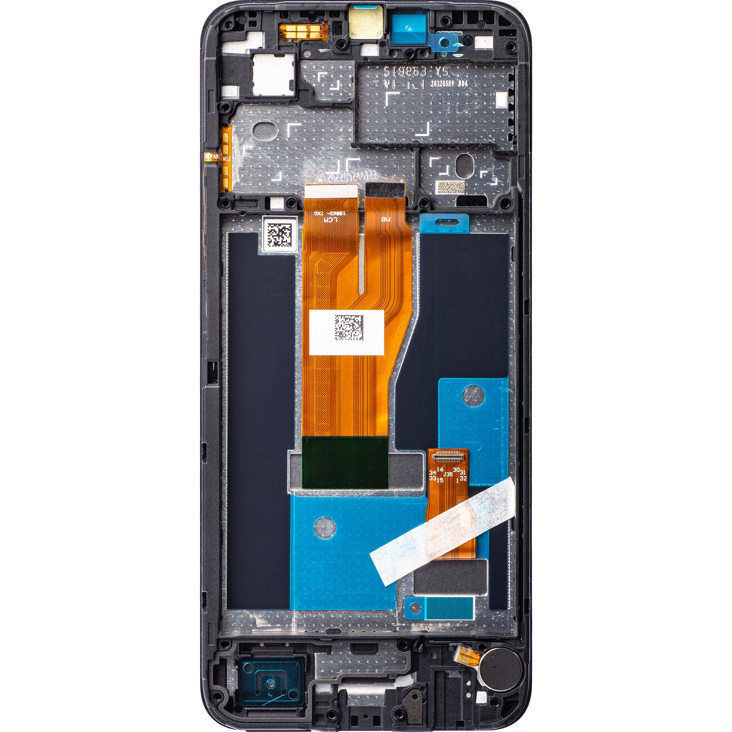 Dotykový displej Realme C30 / Narzo 50i Prime, s rámečkem, černý, servisní balíček 4130279