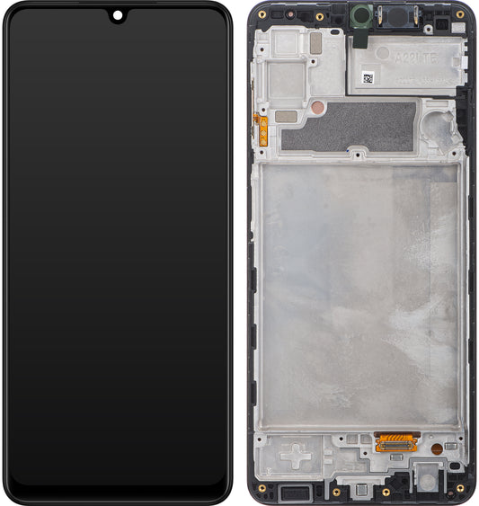 Samsung Galaxy A22 A225 Dotykový displej s rámečkem, černý, servisní balíček GH82-25944A