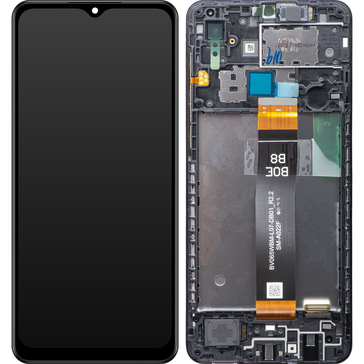 Dotykový displej Samsung Galaxy A02 A022, s rámečkem, černý, servisní balíček GH82-25249A
