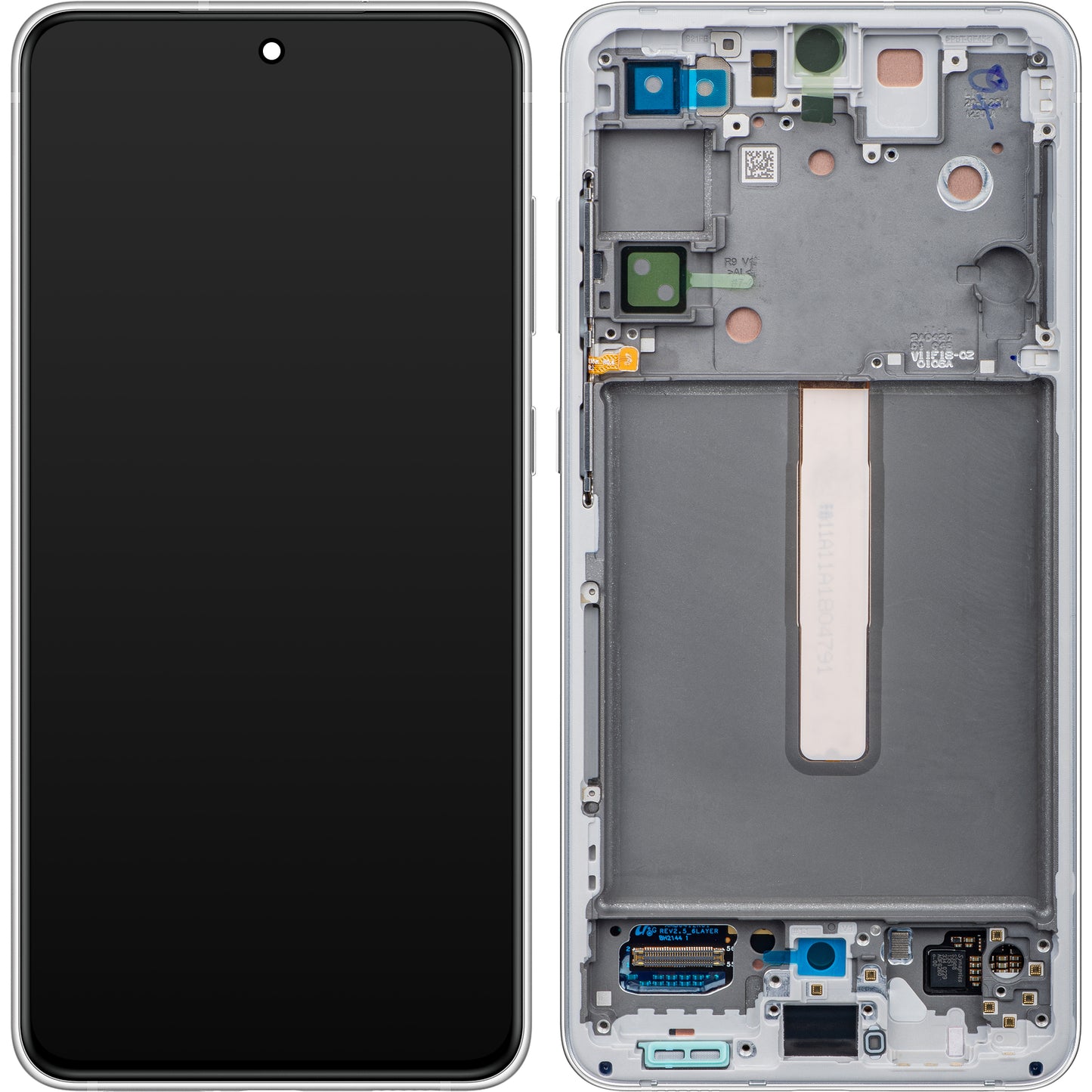 Dotykový displej Samsung Galaxy S21 FE 5G G990, s rámečkem, bílý, servisní balíček GH82-26414B