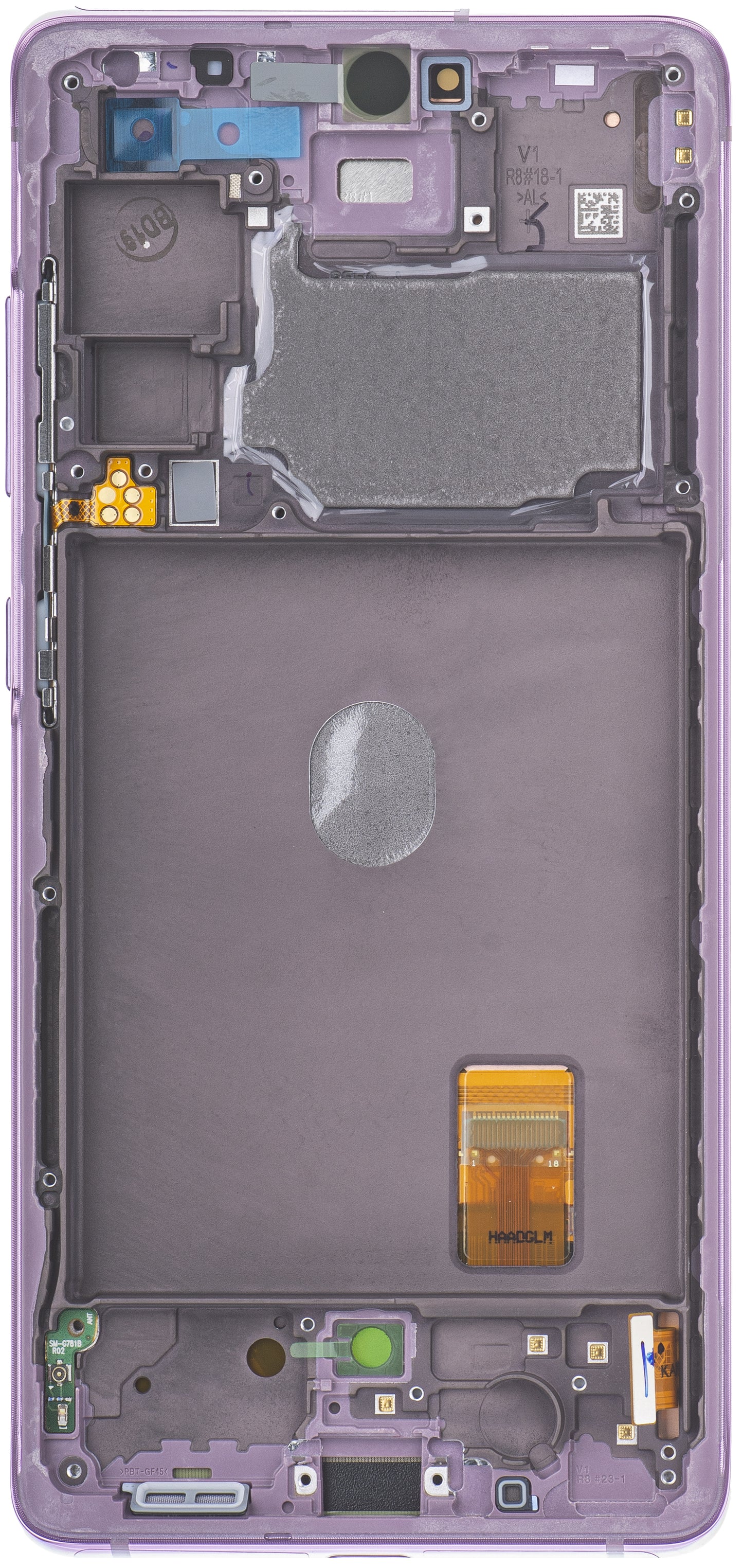 Touchscreen Display Samsung Galaxy S20 FE 5G G781, with Frame, Purple, Service Pack GH82-24214C