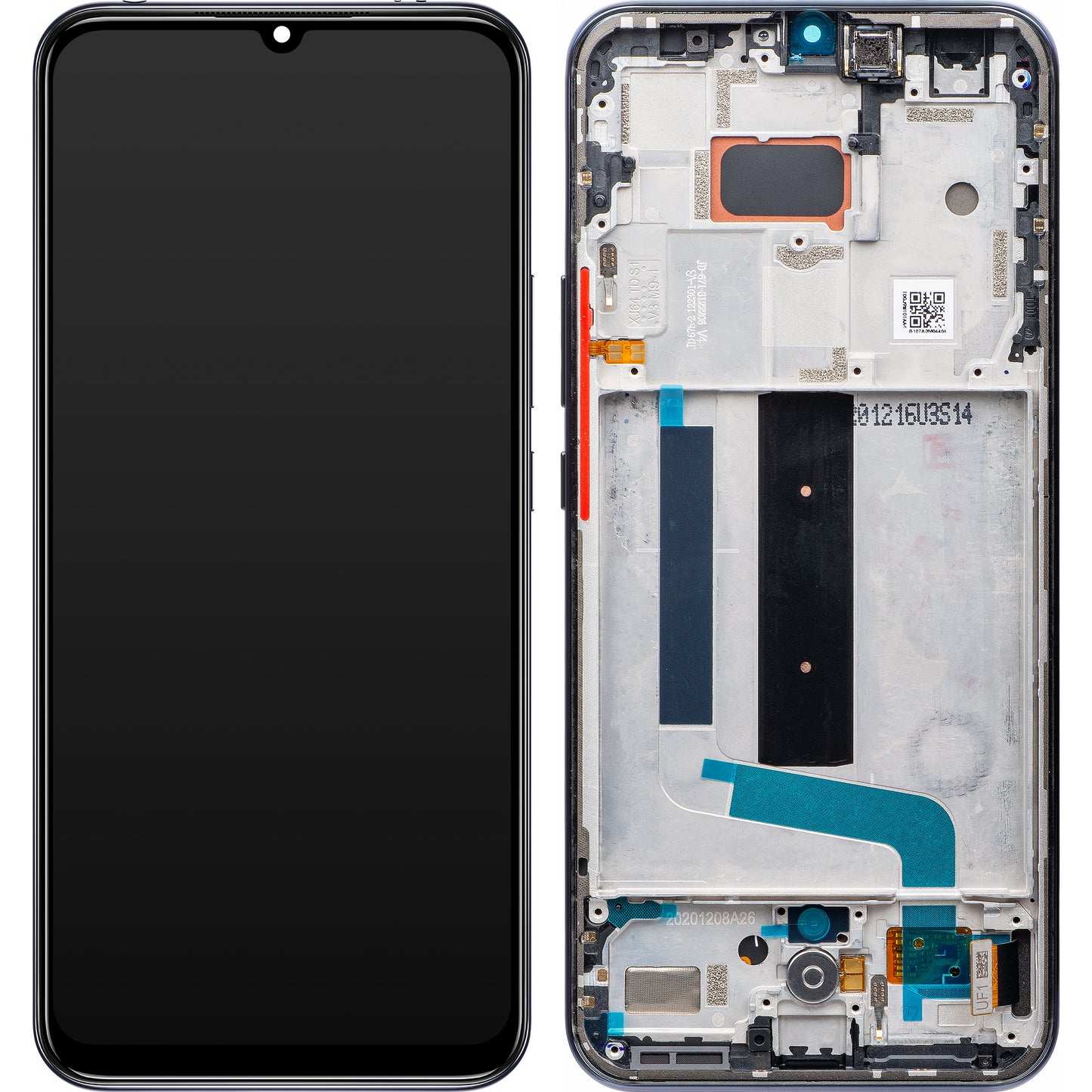 Displej s dotykovou obrazovkou Xiaomi Mi 10 Lite 5G, s rámečkem, šedý, servisní balíček 56000400J900