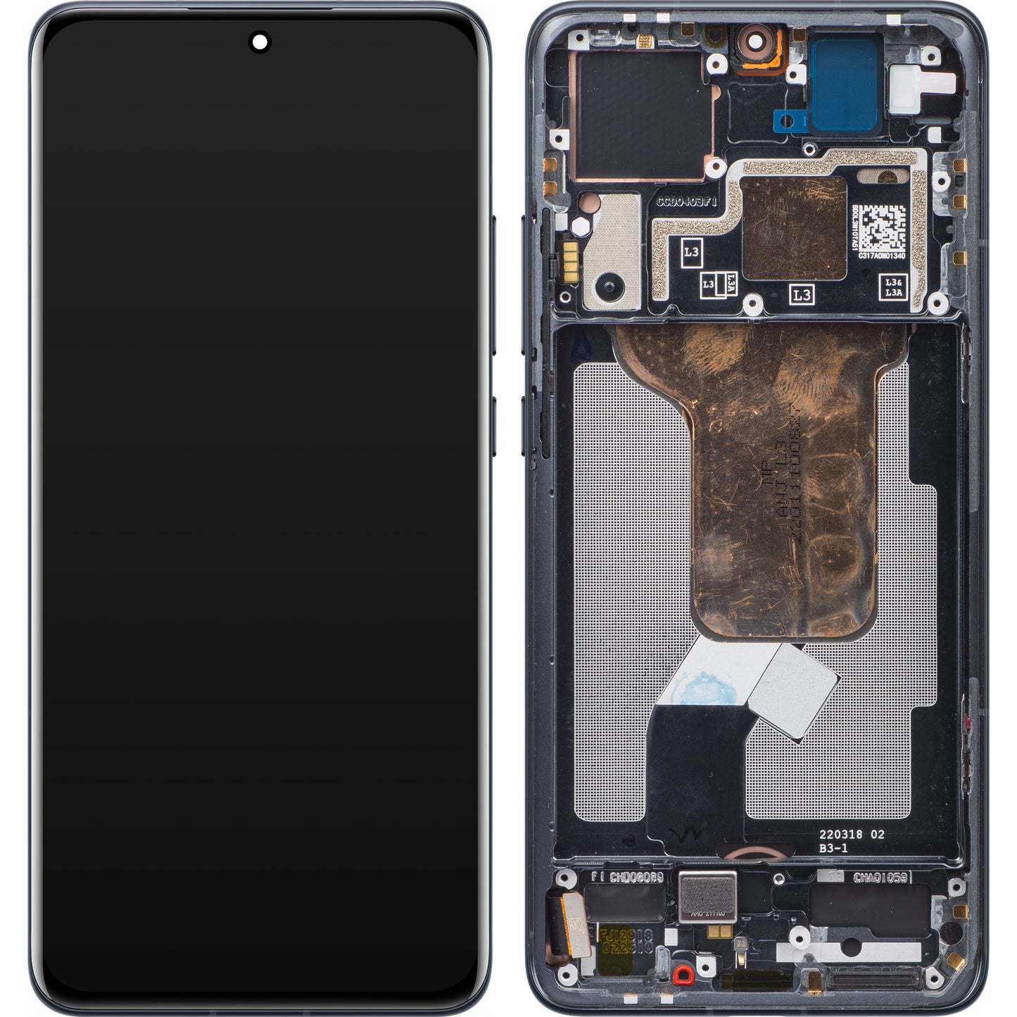 Display s dotykovou obrazovkou Xiaomi 12S / 12X / 12, s rámem, šedý, Service Pack 5600030L3A00