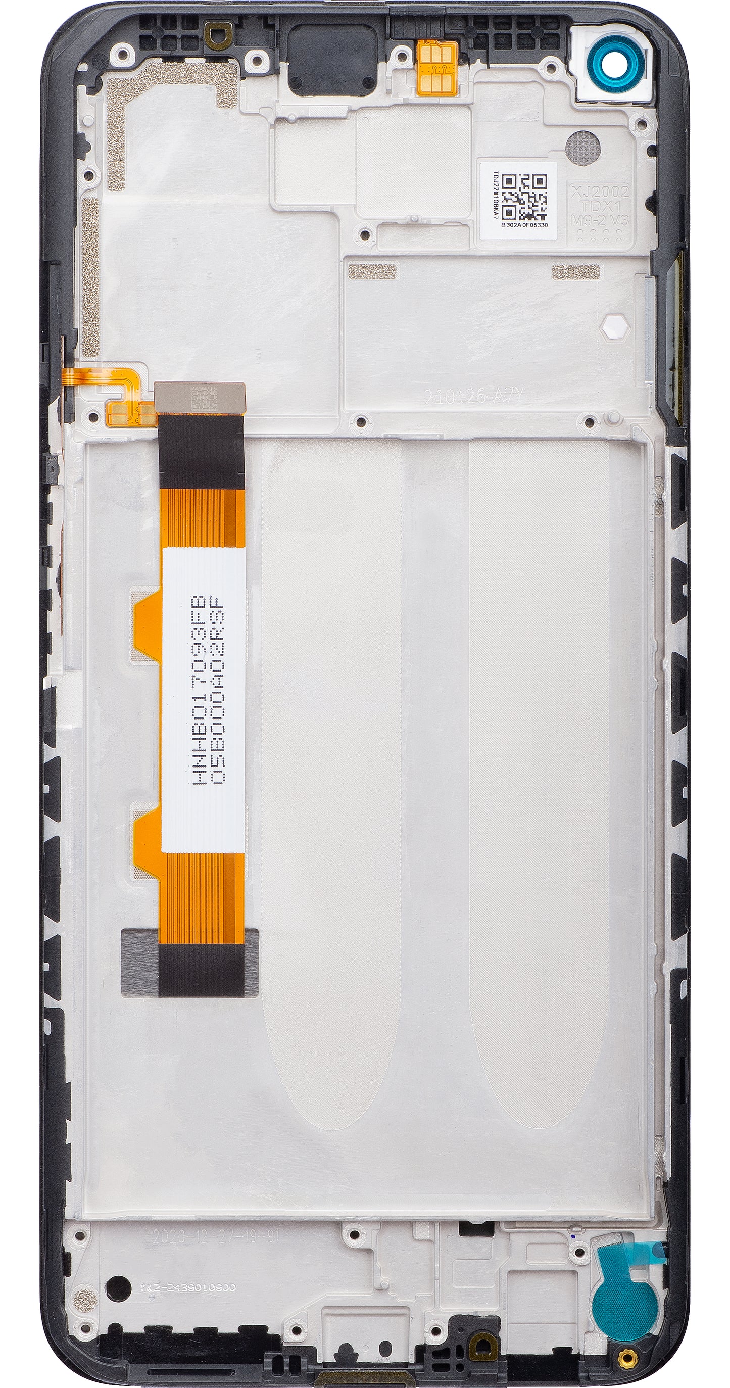 Dotykový displej Xiaomi Redmi Note 9 5G / Redmi Note 9T 5G, s rámečkem, černý, servisní balíček 5600030J2200