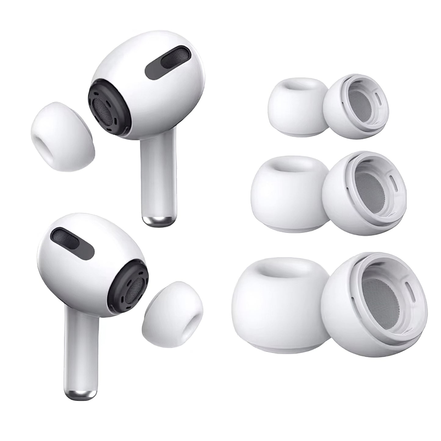Špunty Tech-Protect pro Apple AirPods Pro Series, Velikost S / M / L, Bílé