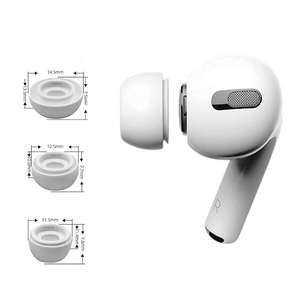 Špunty Techsuit ET1 pro Apple AirPods Pro Series, Velikosti XS / S / L, Bílé