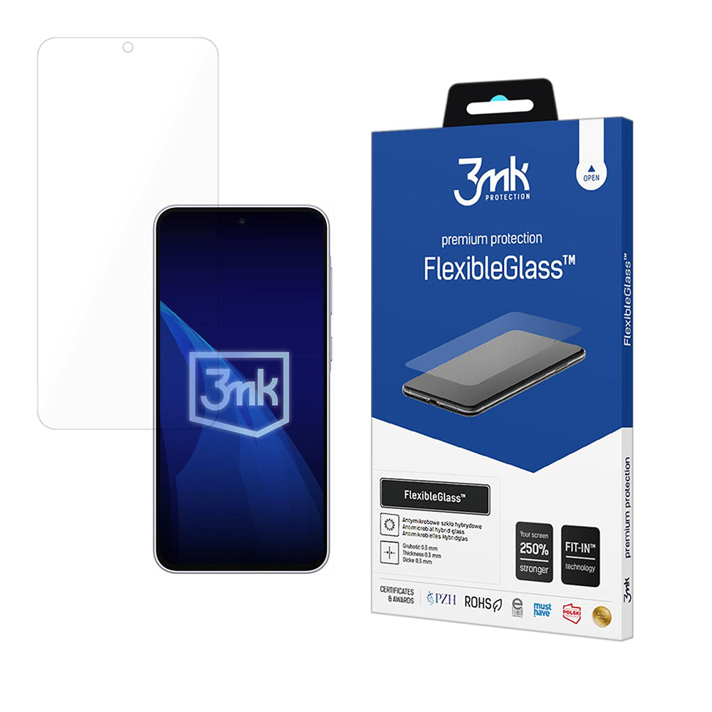 Ochranná fólie na displej 3MK FlexibleGlass pro Samsung Galaxy A37 5G, flexibilní sklo, plné lepidlo