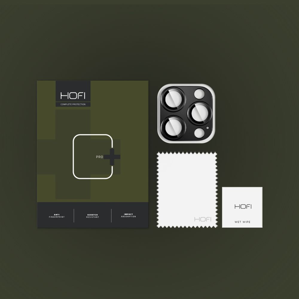 Ochranná fólie na zadní kameru HOFI Fullcam pro Apple iPhone 16 Pro Max / 16 Pro, Tvrzené sklo, Černá