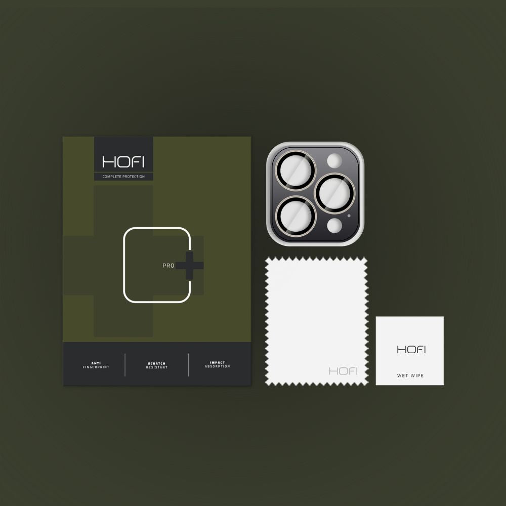 Ochranná fólie na zadní kameru HOFI CamRing PRO+ pro Apple iPhone 17 Pro / 16 Pro Max / 16 Pro, Tvrzené sklo, Šedá
