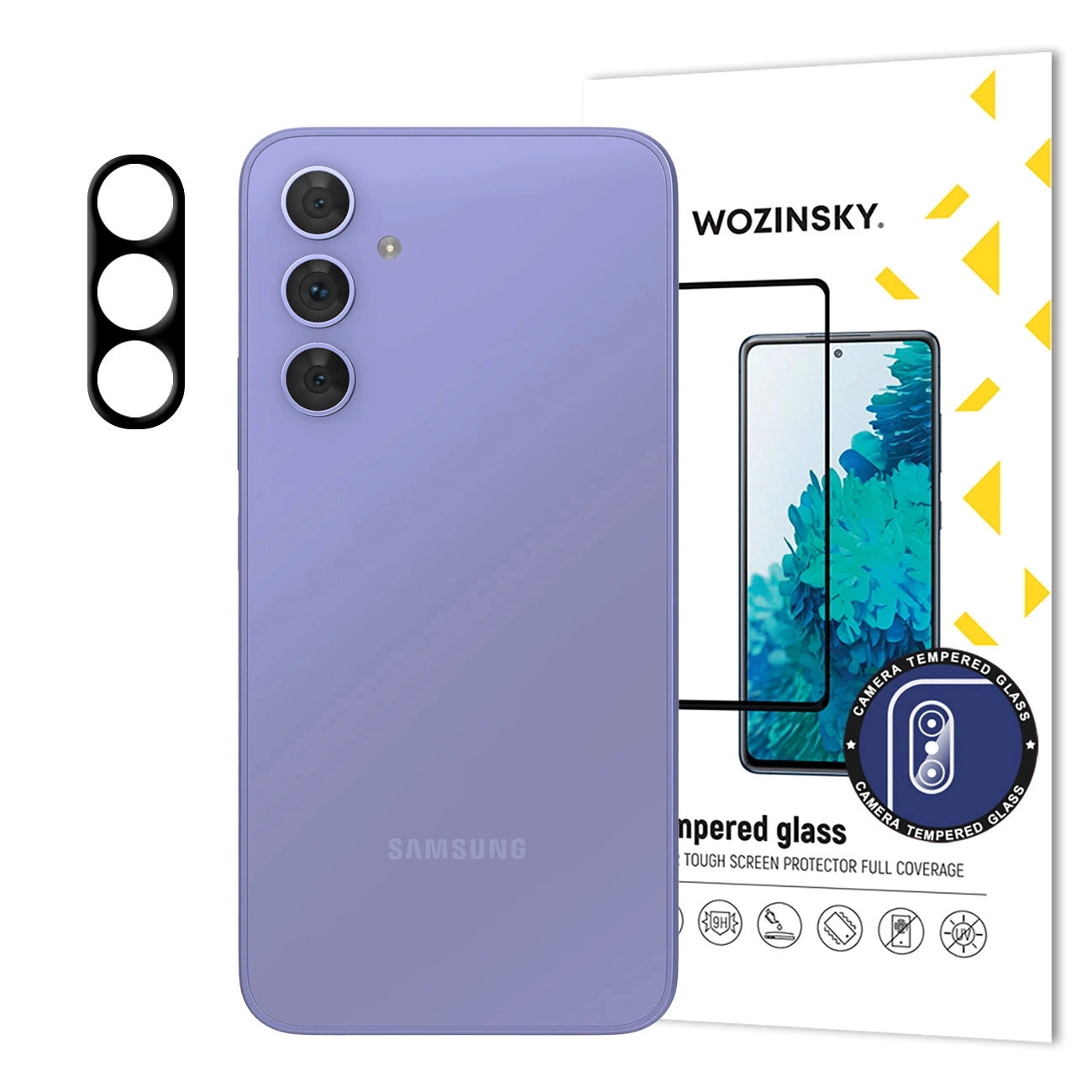 Ochranná fólie na zadní kameru WZK pro Samsung Galaxy S25 S931, tvrzené sklo, černá