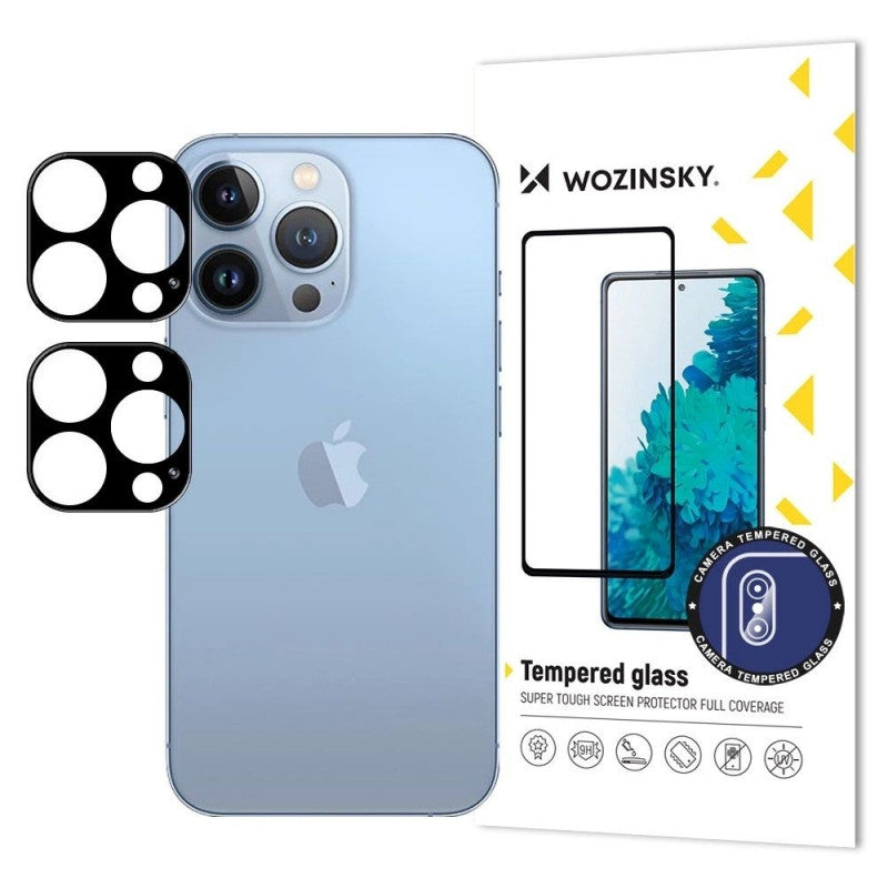 Ochranná fólie WZK na zadní kameru pro Apple iPhone 17 Pro, Tvrzené sklo, Sada 2 kusy, Černá