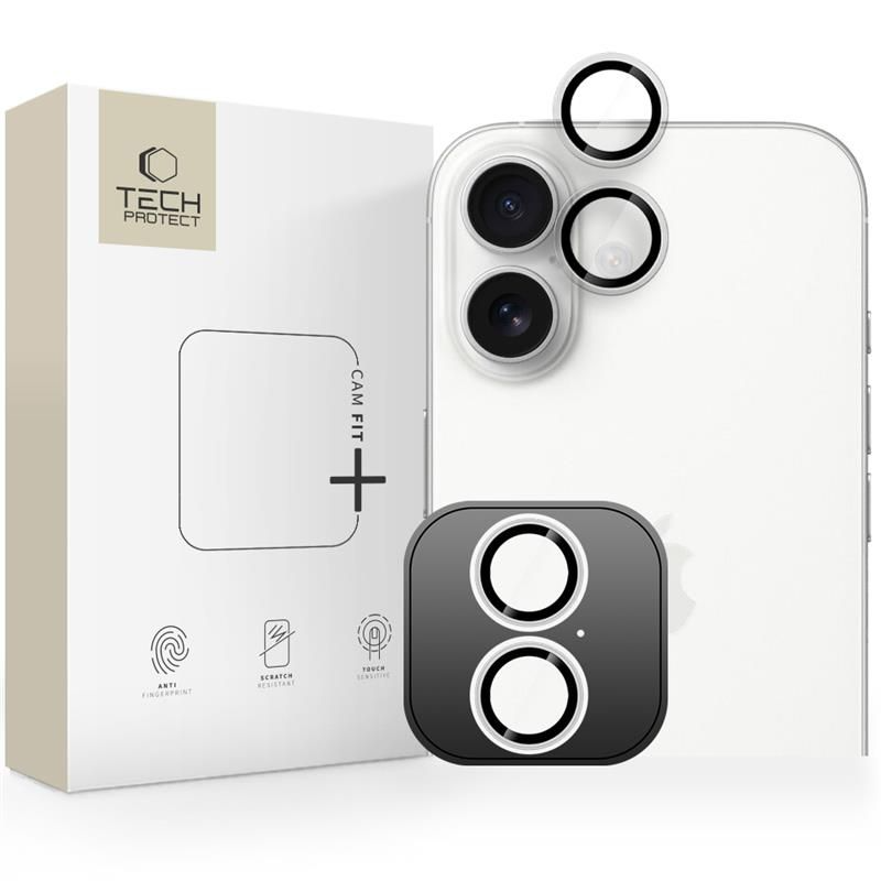 Ochranná fólie na zadní kameru Tech-Protect CamRing Fit+ pro Apple iPhone 17, Zpevněné sklo, Průhledná