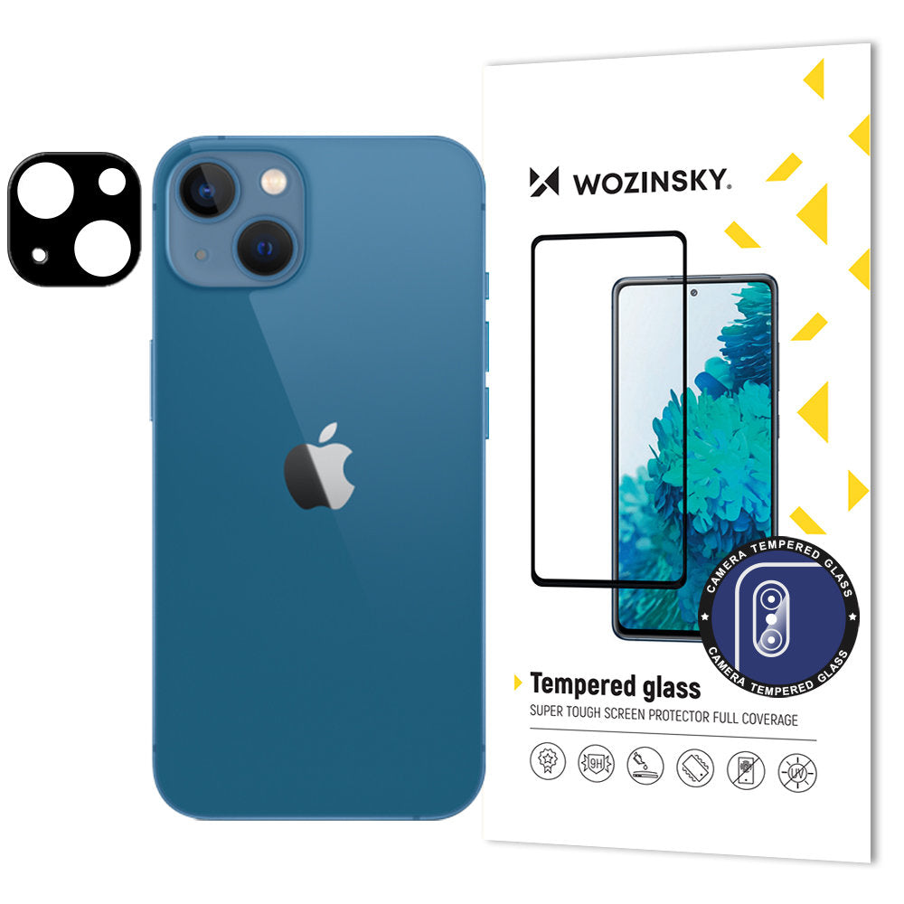 Ochranná fólie WZK na zadní kameru pro Apple iPhone 15, Tvrzené sklo, Černá