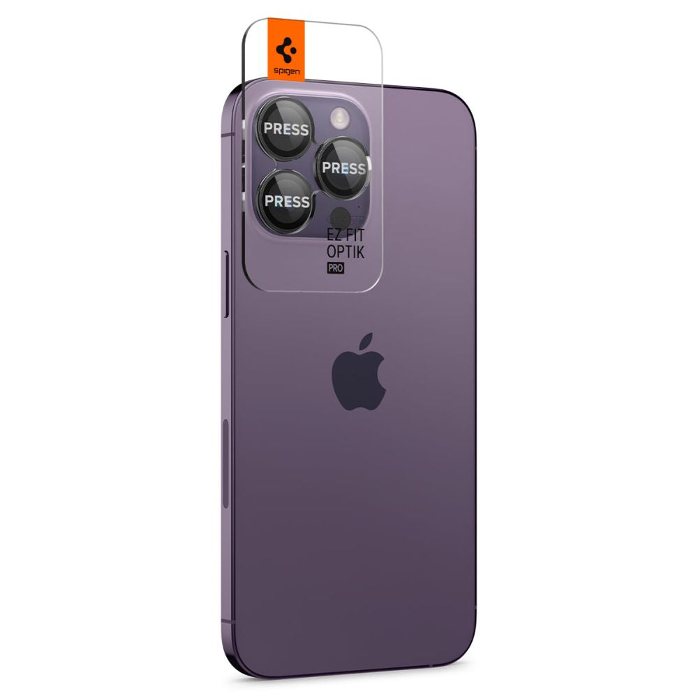 Ochranná fólie na zadní kameru Spigen GlastR EZ FIT Optik Pro pro Apple iPhone 17 Pro Max, Tvrzené sklo, Sada 2 kusy, Černá AGL05205