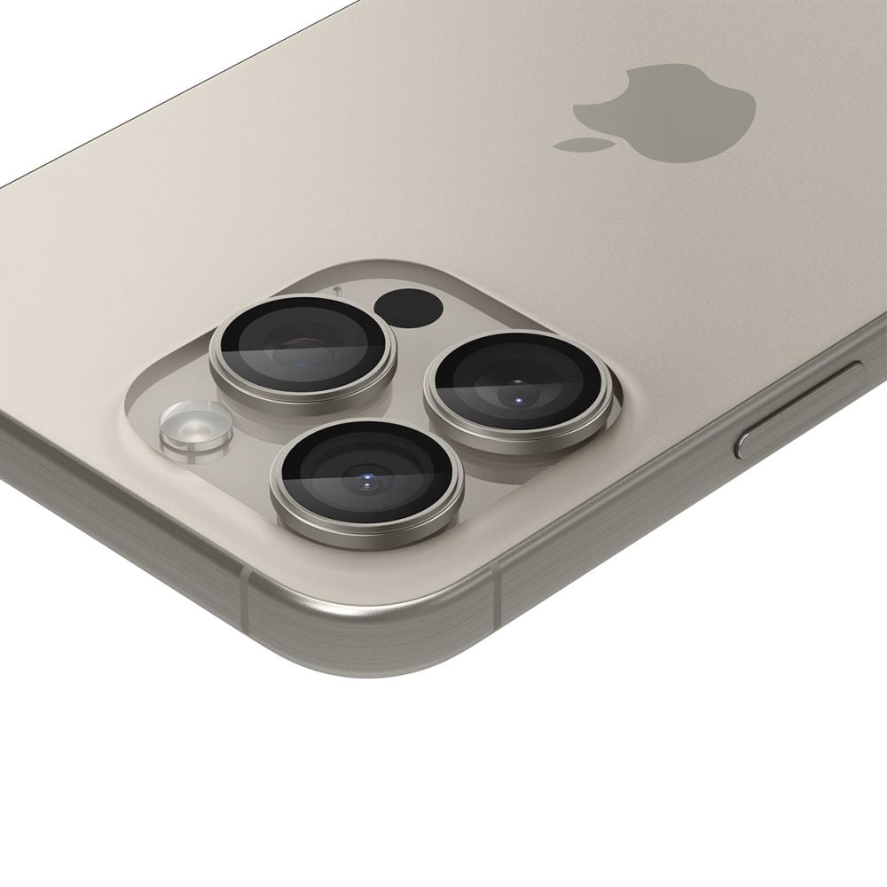 Ochranná fólie na zadní kameru Spigen GlastR EZ FIT Optik Pro pro Apple iPhone 16 Pro Max, Tvrzené sklo, Sada 2 kusy, Šedá AGL07163