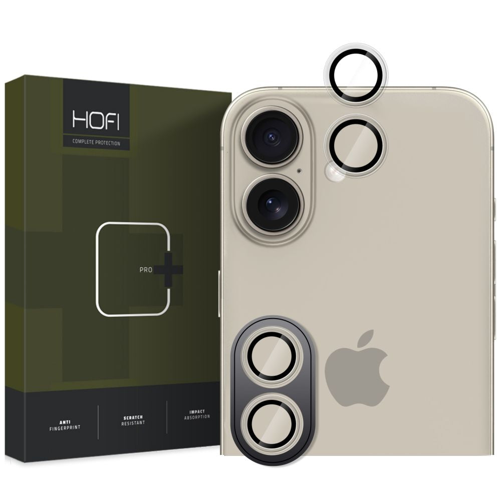 Ochranná fólie na zadní kameru HOFI CamRing PRO+ pro Apple iPhone 16 Plus / 16, Tvrzené sklo, Průhledná