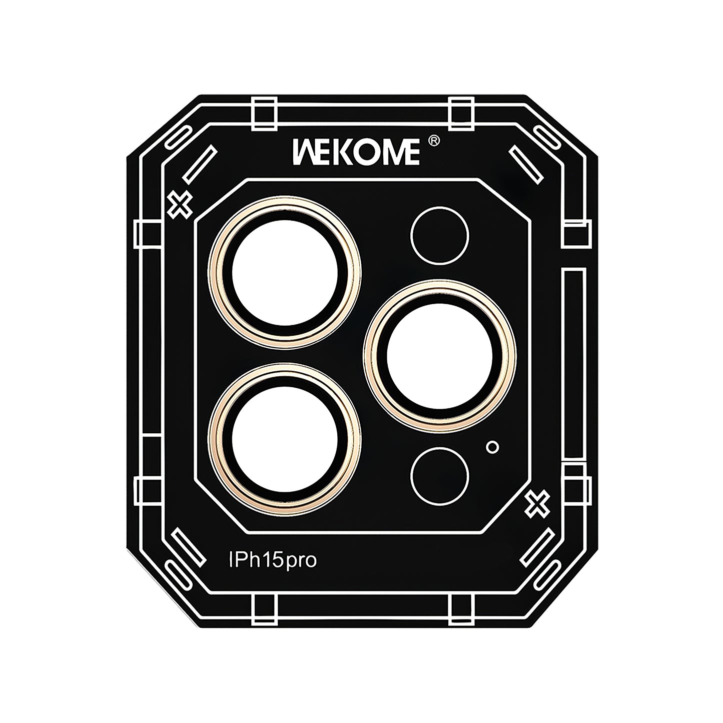 Ochranná fólie na zadní kameru Wekome WTPC-008 pro Apple iPhone 15 Pro, Tvrzené sklo, Zlatá