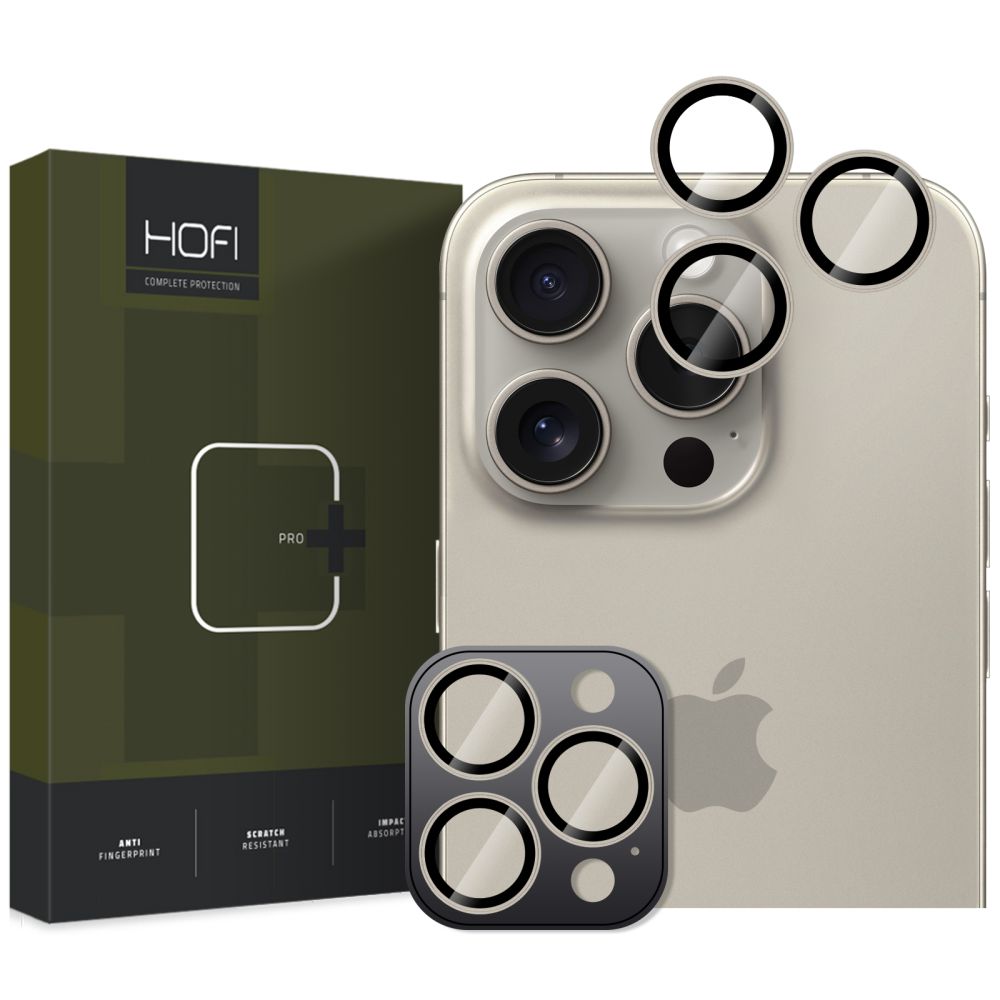 Ochranná fólie na zadní kameru HOFI CamRing PRO+ pro Apple iPhone 17 Pro / 16 Pro Max / 16 Pro, Tvrzené sklo, Šedá