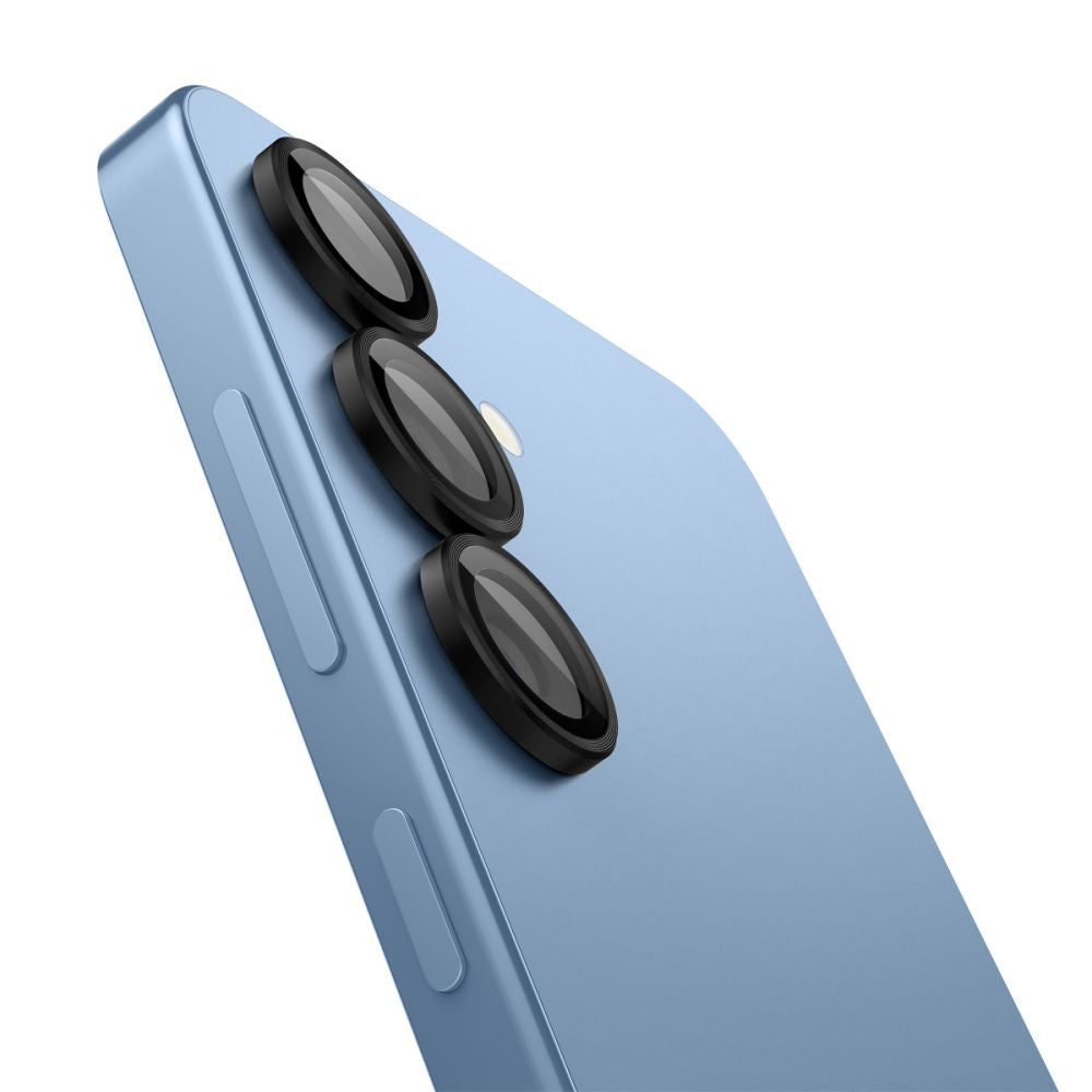 Ochranná fólie na zadní kameru Spigen GlastR EZ FIT Optik Pro HD pro Samsung Galaxy S25 S931, Tvrzené sklo, Sada 2 kusy, Černá AGL09092