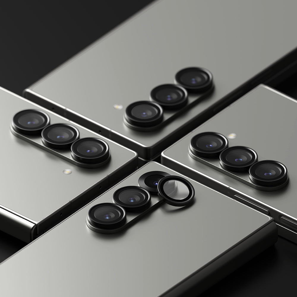 Ochranná fólie na zadní kameru Ringke pro Samsung Galaxy Z Fold6 F956, Tvrzené sklo, Sada 2 kusy, Černá