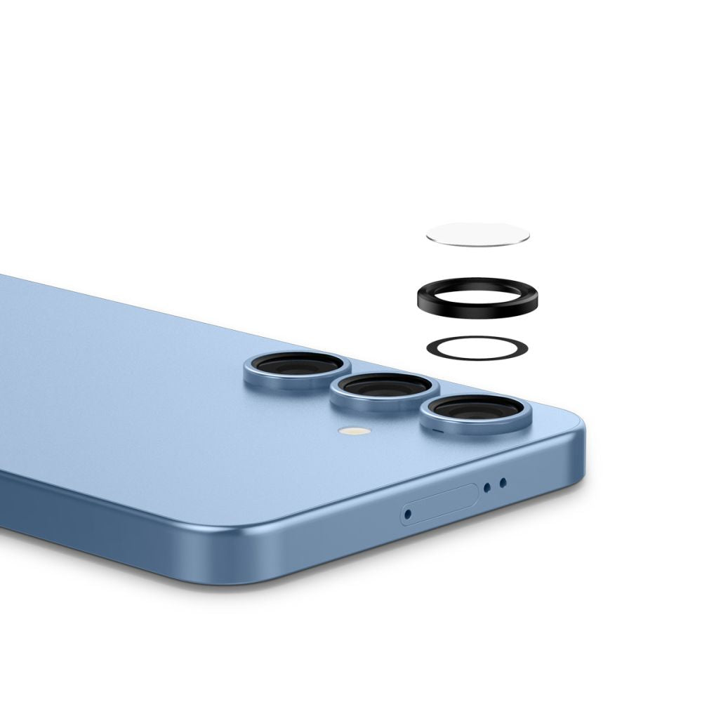 Ochranná fólie na zadní kameru Spigen GlastR EZ FIT Optik Pro HD pro Samsung Galaxy S25 S931, Tvrzené sklo, Sada 2 kusy, Černá AGL09092