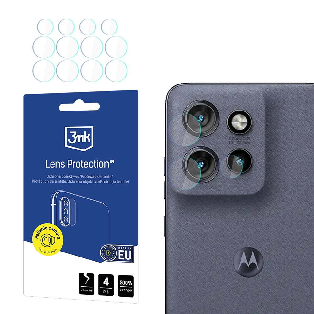 Ochranná fólie na zadní kameru 3MK Protection pro Motorola Edge 60 Neo, Flexibilní sklo, Sada 4 kusů, Průhledná