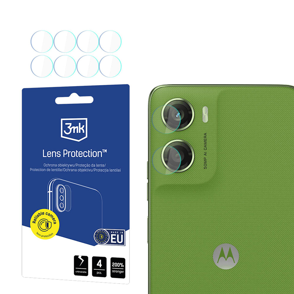 Ochranná fólie na zadní kameru 3MK Protection pro Motorola Moto G06, Tvrzené sklo, Sada 4 kusů, Průhledná