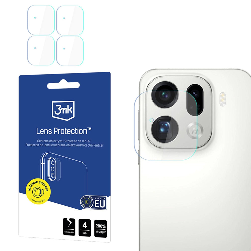 Ochranná fólie na zadní kameru 3MK Protection pro Oppo Find X9 Pro, Tvrzené sklo, Sada 4 kusů, Průhledná